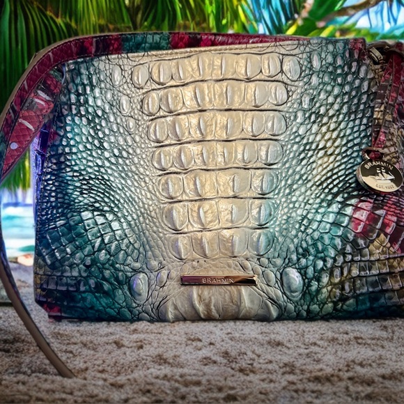 Brahmin Croc-Embossed Leather Handbag – Multicolor – with COA. - Picture 6 of 12